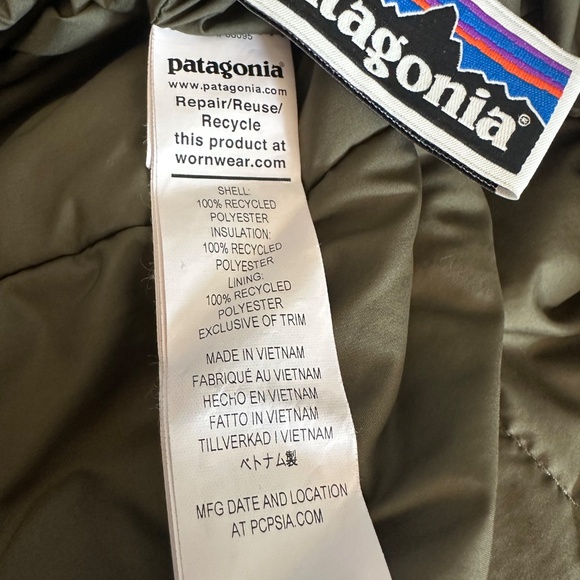 Patagonia Kids' Reversible Ready Freddy Coat, Green/Tan - Size S (7-8) - Picture 3 of 5